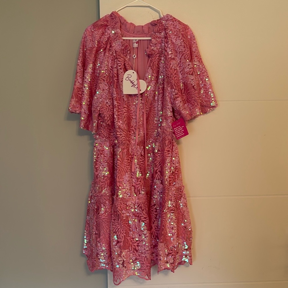 Buddy Love Pink Ruffled Tiered Sundress